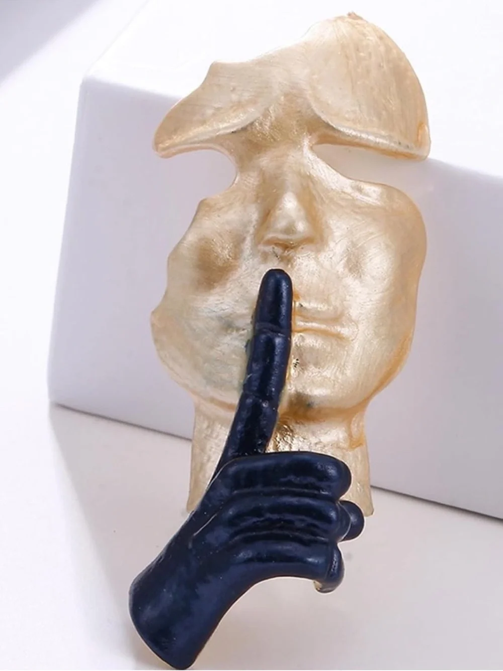 Gold & Navy Statement Ring - Shh Pose